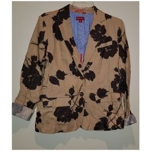 Linen Floral Blazer Size Small